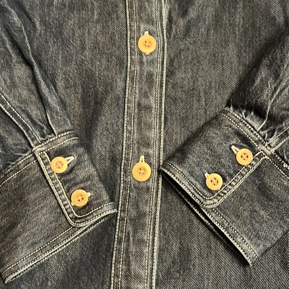 Madewell Denim Oversized Mini Shirtdress long sleeve  Size M NWT - Picture 8 of 10